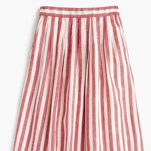 J Crew midi striped skirt in striped linen size 2